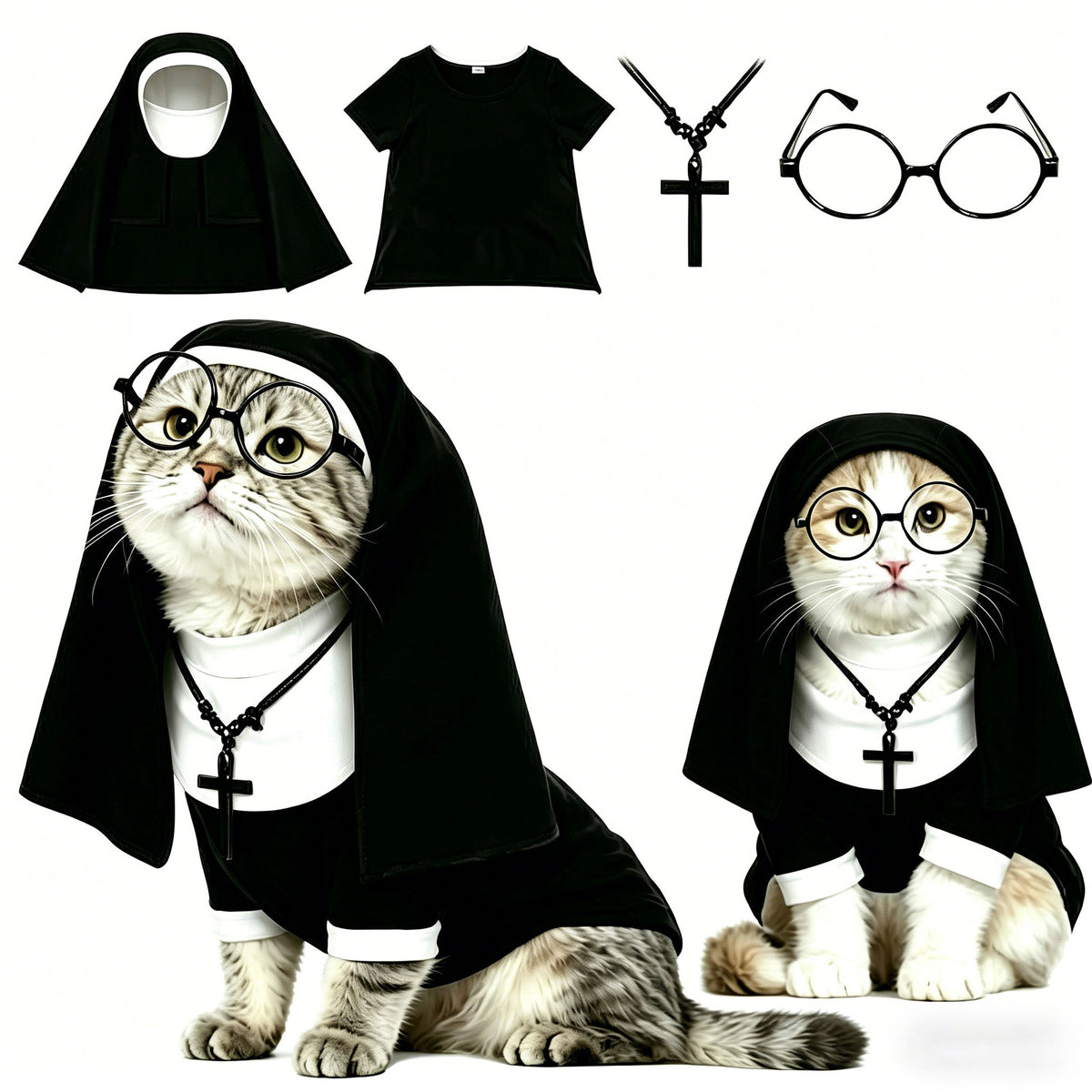Funny Pet Nun Costume Halloween Dress